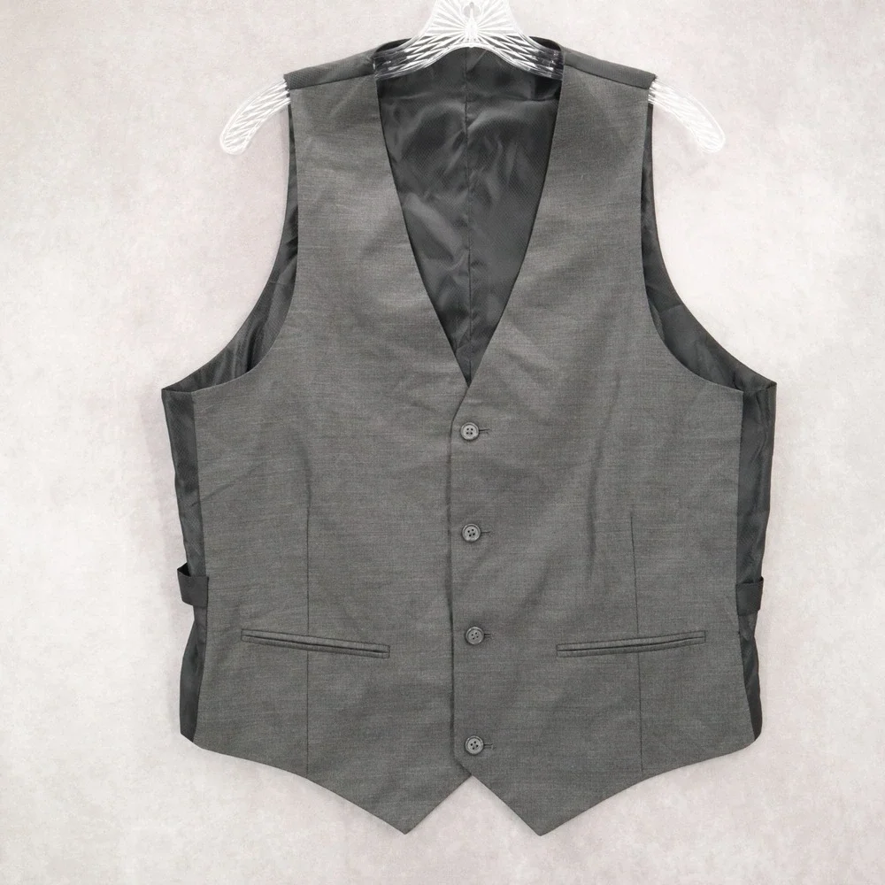 Gray 5 Button 2 Welt Pocket Waistcoat Formal Tuxedo Suit‎ Vest Large 42R